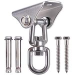 SELEWARE Swing Hook Innovative 450KG Capacity SUS304 Stainless Steel 360° Rotate Swing Hangers Suspension Hooks with Bolt for Concrete Wooden Sets Playground Porch Indoor Outdoor Seat Yoga, GYM