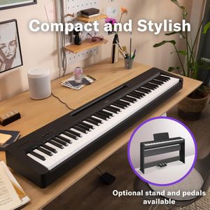 Yamaha P-145 Digital Piano, Black – Compact 88-Key Keyboard