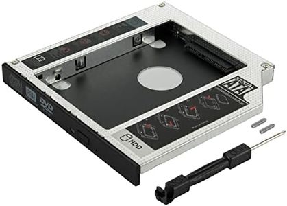 POPPSTAR Adaptador DVD a SSD HDD 2,5” Disco Duro (7, 9,5, 12,5 mm) en la Unidad CD/DVD 12,7mm SATA 3 (portatil, Laptop), Juego Caddy Drive