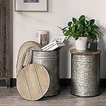 oneinmil Rustic End Table with Stor