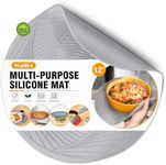 Walfos 12 Inch Silicone Microwave Mat, Microwave Food Cover, Multi-Purpose Hot Pad, Silicone Trivet, Pot Holders for Kitchen, Non-Slip Heat Resistant Silicone Mat for Microwave, Oven, Hot Pot, Bowl