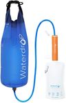 Waterdrop Gravity Water Filter Straw, Camping Water Filtration System, Water Purifier Survival for Travel, Backpacking and Emergency Preparedness, 1.5 gal Bag, 5 Stage Filtration, Orange