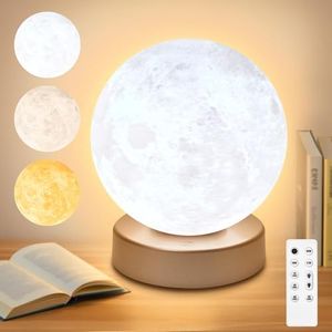 10000 LUX Day Light Therapy Lamp, 3D Printed Light Therapy Happy Lamp with Remote Control, Night Light with 4 Brightness,Timer and 3 Color Temperatures for Creative Home Decor & Gift(Golden Base)
