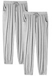 ROSYLINE Womens Jogger Pants Soft Lounge Pants Sleep Pajama Bottoms with Pocket Grey/Grey M