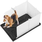 MEEXPAWS Dog Pee Pad Holder Large with Dog Litter Box Enclosure Splash Guard, Foldable Liner Base 33'' x 23'', Indoor Potty, DIY Cat Litter Box Enclosure, Litter Box with High Walls