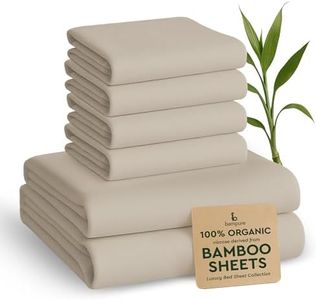 BAMPURE 6 Pcs Queen Sheet Set - 100% Pure Viscose derived from Bamboo Queen Size - Super Soft Queen Cooling Sheets for Hot Sleepers - Up to 16’’ Deep Pocket Queen Sheets (Beige)