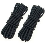 2PC 3MM Black Elastic Cord 10 Meter 3mm Elastic String Bungee Cord Round Stretchy Cord Bungee Rope Multifunctional Drawstring Elastic for Backpack Tent Poles DIY Craft Projects Camping