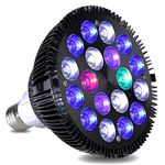 KINGBO 18W LED Aquarium Light Bulb Par 38 E27 for Coral Reef Fish Saltwater Freshwater Tank Plant Growth Place 12inch Gooseneck Holder with LED Aquarium Grow Bulb Together