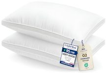 Utopia Bedding Pillows 2 Pack Standard Size, (White) Hotel Quality Pillows, Brushed Fabric, Bed Pillow for Back, Stomach or Side Sleepers - 20 x 30 inch / 50 x 75 cm