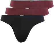 bruno banani Men's Thongs Bale - Comfortable Thongs with Subtle Logo, Breathable Microfibre, High Freedom of Movement, Low Waistband, Soft Suspensorium, Size S-XXL (Pack of 3),