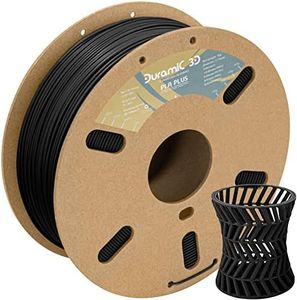 DURAMIC 3D PLA Plus (PLA+) Filament 1.75mm Black 1kg, 3D Printer Filament Tough PLA Pro 8 Times Strength, Cardboard Spool 3D Printing Filament PLA + Dimensional Accuracy 99% +/- 0.03 mm