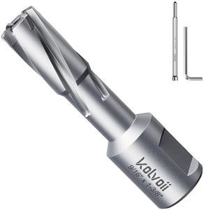 Kolvoii Carbide-Tipped Annular Cutter, 9/16" Diameter x 1-3/8"Depth, High-Efficiency Cutting TCT Magnetic Drill Bit with Pilot Pin for Stainless Steel, Iron, and Hard Steel(3/4" Weldon Shank, 2 Flat)