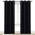 NICETOWN Thermal Insulated Window Curtain - Solid Ring Top Soundproof Blackout Drape for Halloween/Bedroom/Clockroom (1 Panel, 42 Inch by 84 Inch, Black)