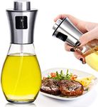 Tendula Oil Sprayer for Cooking, Refillable Stainless Steel Oil Dispenser with Mini Funnel, Vinegar Glass Spray Bottle for BBQ, Salad, Baking, Grilling, Roasting and Frying, 1 Piece