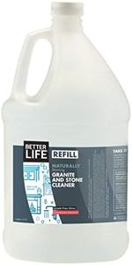 BETTER LIFE Granite Cleaner and Polish - Stone Countertop Cleaner for Marble, Quartz, Slate, Concrete Surfaces or Floors - Streak-Free Granite Stain Remover - 1 Gal Refill, Pomegranate & Grapefruit