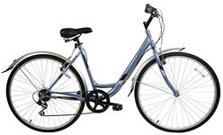 Professional City 700c Wheel Womens Touring Comfort Hybrid Trekking Bike 6 Speed Blue 19" Frame