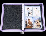 Careflection Photo Album Glitter Binder Photocard Book 6 Ring A5 Binder Photocard Holder Refillable with sleeves Compatible for Fujifilm Instax Mini Film/Polaroid Film/Kpop Photocard (Blue)