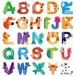 WhatSign Animal Alphabet Cutouts ABC Letters for Classroom Wall Alphabet Cards Alphabet Wall Decals Bulletin Board Letters for Classroom Bedroom Decorations Back to School Preschool Teacher Supplies