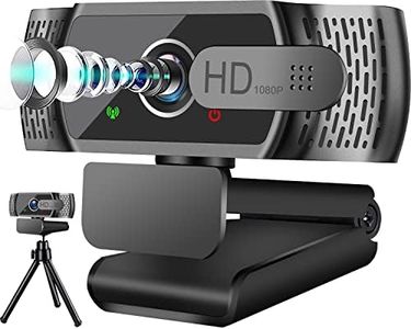 Webcam 1080P HD con Micrófono y Cubierta de Privacidad, USB Web Cam, para Mac Windows Portátil Videollamadas Conferencias Plug y Play, Cámara Web para Skype FaceTime Youtube