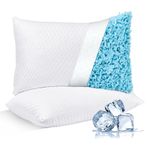 NTCOCO Cooling Bed Pillows King Size Pack of 2 for Sleeping Shredded Memory Foam Bed Pillows Adjustable Gel for Side Stomach Back Sleepers Washable Removable Cover