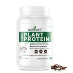 Nutrazee 100% Plant Protein Powder Vegan - For Men & Women, Natural Chocolate Flavour, Gluten & Lactose Free, Added Digestive Enzymes & Antioxidants (1kg, 28 Servings)