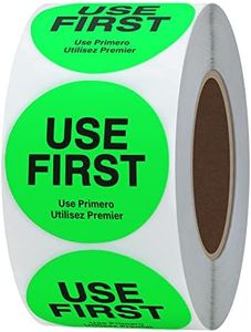 Hybsk USE First Stickers Food Service FIFO Label for Restaurant Inventory Management 1.5 Inch Total 500 Labels Per Roll (Fluorescence Green)