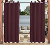 GREEN DECOR HDPE Fabric 85-90% Sun Blockage & UV Protection Stainless Steel Eyelet Balcony & Outdoor Curtains Temperature Reducing for Window&Door Curtains(Burgundy Color_4.5X9 Feet) Pack of 2 Piece