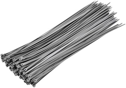 Bolt Dropper Zip Ties Pack of 100-12'' Gray Heavy Duty Cable Ties - 40lb Strength Self-Locking Nylon Wire Ties - Weather-Resistant Zip Tie for Cable Management and Securing Various Items