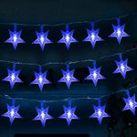 Twinkle Star 100 LED Star String Lights, Plug in Fairy String Lights Waterproof, Extendable for Indoor, Outdoor, Wedding Party, Christmas Tree, New Year, Garden Decoration, Blue