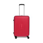 Aristocrat Polypropylene Solid Pattern Coral Strolly 65 360° Fir Hardshell 4 Wheel Inline Suitcase/Trolley Bag (Fiery Red, Medium)