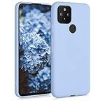 kwmobile Case Compatible with Google Pixel 5 Case - Soft Slim Protective TPU Silicone Cover - Light Blue Matte