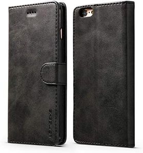 ZTOFERA Leather Case for iPhone 5 5S SE,Ultra Slim [Magnetic Closure] Retro Vintage TPU Folio Flip Wallet Stand with [Card Slots] Cover for iPhone 5/5S/SE - Black