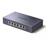 UGREEN POE Network Switch,4x Gigabit PoE+ Ports& 2 Gigabit Auto ports Ethernet Splitter , 802.3af/at 30W,60W Total Budget, 6 Port Metal Case Hub,Plug & Play for TV/Laptop/Switch/Router/Camera