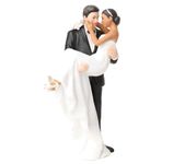 Wedding Collectibles Caucasian Groom Holding African American Bride Interracial Cake Topper Figurine