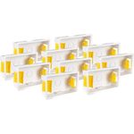 Appleby 10x Pack Single 2-Gang 35mm Dry-Lining Back Box Electrical Wall Knockout Recessed Flush Mount Deep Pattress Partition Walls Switches Sockets Fused Spur Euro Module Faceplates - Yellow