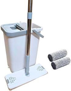 Ashvik Stuffs Heavy Quality Floor Mop with Bucket Flexible Kitchen tap Flat Squeeze Cleaning Supplies 360 / Flexible Mop Head2 Reusable Pads Clean Home Floor Cleaner (Multi)