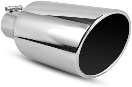 YITAMOTOR 3" to 6" Diesel Exhaust Tip, 3" Inlet 6" Outlet 15" Long Stainless Steel Professional Polished Exhaust Tail Tip for All 3" Outside Diameter Tailpipe, Rolled Angle Cut, Bolt-On, Silver