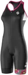 SLS3 Triathlon Suits Women - One Piece Tri Suit Women with Comfortable and Durable FRT Fabric - No Shelf Bra (Black/Fuchsia Poppies, Small)
