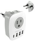 Switzerland Plug Adapter,VINTAR Type J Swiss Travel Adapter with 1 USB C, 2 American Outlets and 3 USB Ports, 6 in 1 International Power Adapter for Canada to Switzerland,Liechtenstein (Type J)