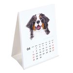 Dog Art 2025 Mini Desk Calendar, Cute Pet Portrait Painting, Christmas Gift for Kids, 9.4 x 14 cm