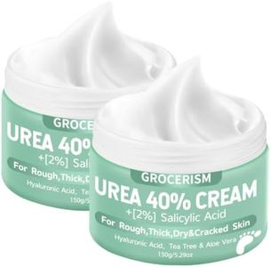 Grocerism 2 Packs Urea Cream 40% Plus 2% Salicylic Acid 5.30 oz || Foot Cream Maximum Strength with Hyaluronic Acid, Tea Tree, and Aloe Vera for Deep Moisturizes, Callus Remover and Soften