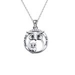 Lywjyb Birdgot Owl Necklace Owl Always Love You Gift Mom Necklace Engagement Gift Couples Necklace for Owl Lovers and Owners Valentines Day Gift (Love You Owl NEC CA)