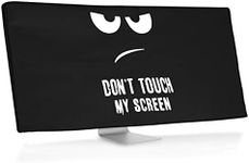 kwmobile Computer Monitor Cover Compatible with 34-35" Monitor - Don't Touch My Screen White/Black