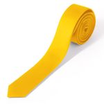 Puistr Skinny Ties Yellow Ties For Men and Women Solid Pure Color 1.58" (4CM) Plain Formal Slim Neckties