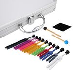 Solfeggio Tuning Forks, 10PCS Unweighted Tuning Forks 432Hz 10 Frequencies Music Healing Tools for Chakra Balancing Meditation Sound Therapy Includes Gift Box 2 Rubber Mallets