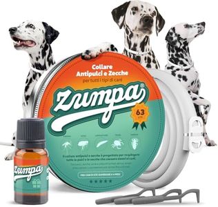 Zumpa Collare Antipulci e Zecche per Cani Taglia Grande e Piccola - 63 cm - Repellente Naturale - Collare Antiparassitario Cani - Protegge Pulci Zecche Pidocchi - Collare Antizecche e Antizanzare Cani