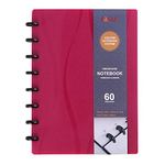 Eagle Discbound A5 Notebook, Customizable Refillable Loose Leaf Planner, Junior Size, Poly Cover, 60 Sheets Ruled/Lined Pages (Pink)