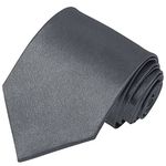 Beaface Men Ties Solid Color Neck Tie for Men Wedding Business Formal Neckties 3.15" (Dark Grey)