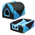 PeaceParenting Cat and Dog Tent House Cum Portable Bed, Cozy Dog Igloo Bed Cat Cave, Foldable Non-Slip Warm for Pets Puppy Kitten Rabbit (Large Size) (43 cm x 60 cm x 45cm) Blue