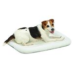 24L-Inch White Fleece Dog Bed or Cat Bed w/Comfortable Bolster | Ideal for Small Dog Breeds & Fits a 24-Inch Dog Crate | Easy Maintenance Machine Wash & Dry | 1-Year Warranty